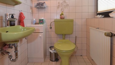 Zelena kupaonica za goste iz 80-ih prije renoviranja