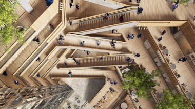 Srce novog sjedišta je atrij, unutarnje dvorište oko kojeg stepenice i dizala vode na gornje katove (©Foster&Partners)